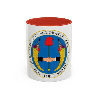 Coat of arms of United Provinces of New Granada - Accent Coffee Mug 11oz Red - Go Mug Yourself