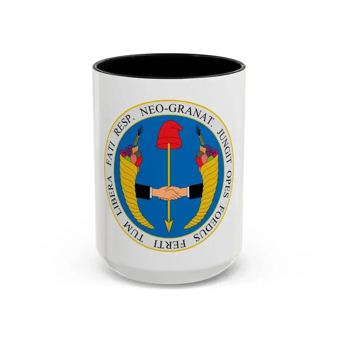 Coat of arms of United Provinces of New Granada - Accent Coffee Mug 15oz Black - Go Mug Yourself