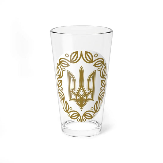 Coat of Arms of UNR-gold (Ukraine) (Coat of Arms) Pint Glass 16oz 16oz - Go Mug Yourself