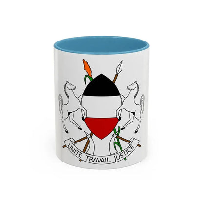 Coat of arms of Upper Volta (1967-1984) - Accent Coffee Mug 11oz Light Blue - Go Mug Yourself