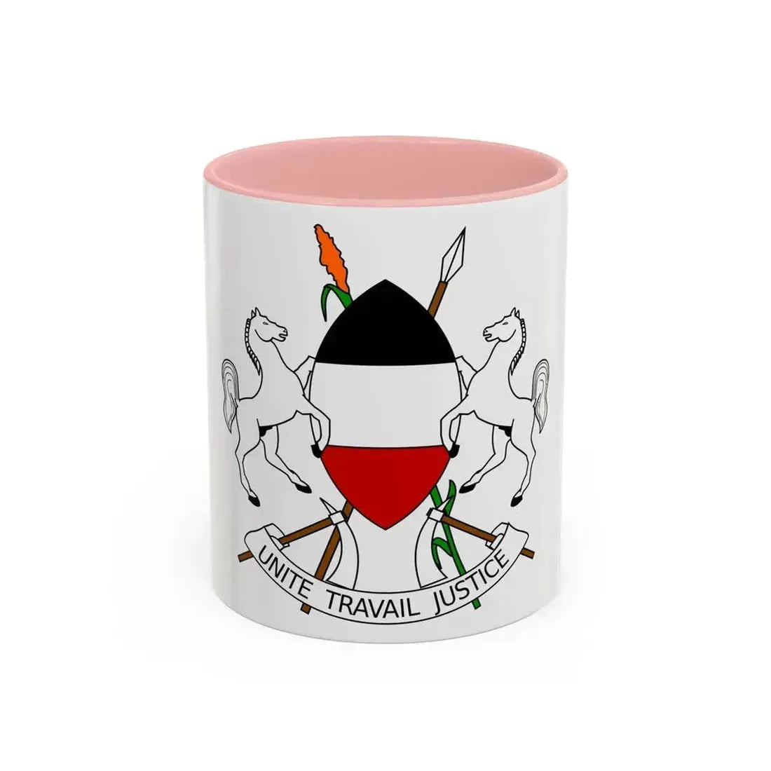 Coat of arms of Upper Volta (1967-1984) - Accent Coffee Mug 11oz Pink - Go Mug Yourself