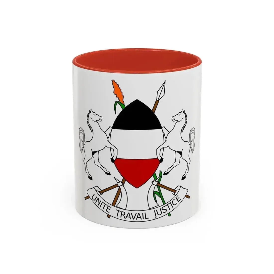 Coat of arms of Upper Volta (1967-1984) - Accent Coffee Mug 11oz Red - Go Mug Yourself