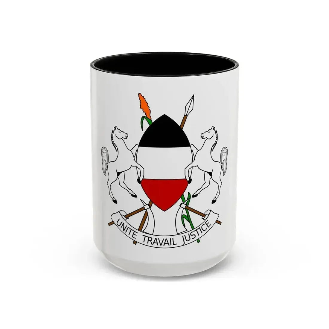 Coat of arms of Upper Volta (1967-1984) - Accent Coffee Mug 15oz Black - Go Mug Yourself
