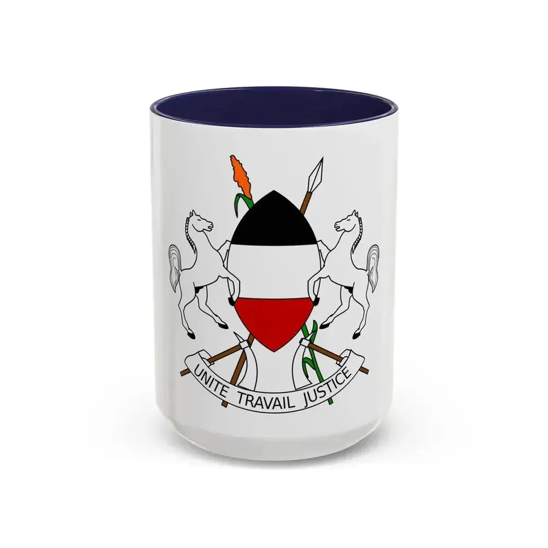 Coat of arms of Upper Volta (1967-1984) - Accent Coffee Mug 15oz Navy - Go Mug Yourself