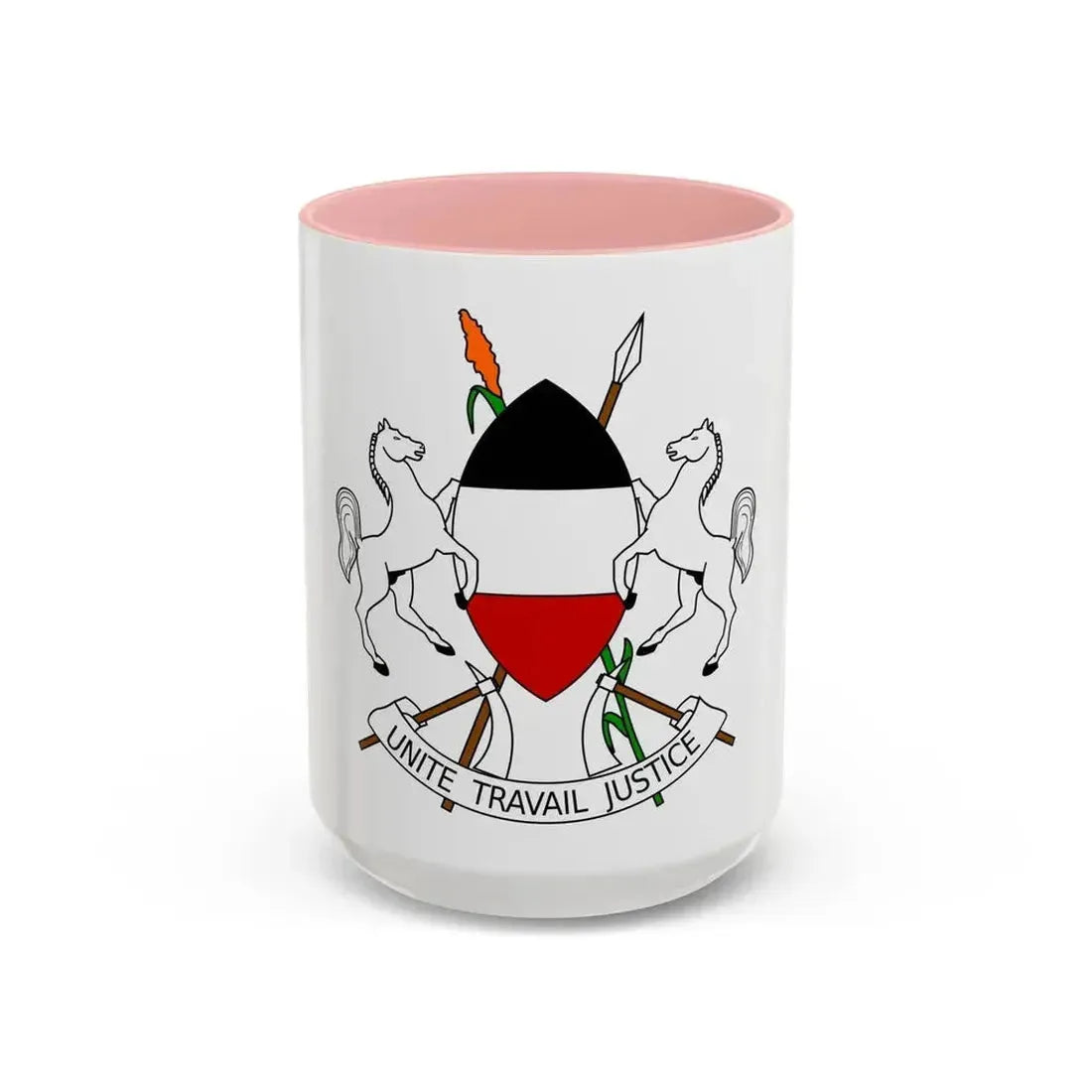 Coat of arms of Upper Volta (1967-1984) - Accent Coffee Mug 15oz Pink - Go Mug Yourself