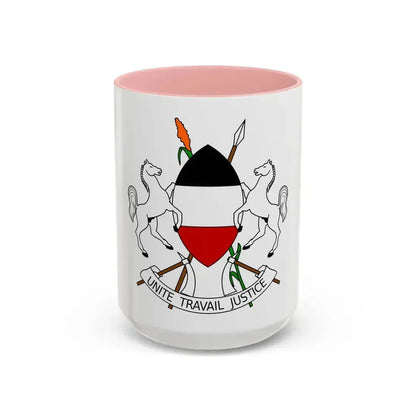 Coat of arms of Upper Volta (1967-1984) - Accent Coffee Mug 15oz Pink - Go Mug Yourself