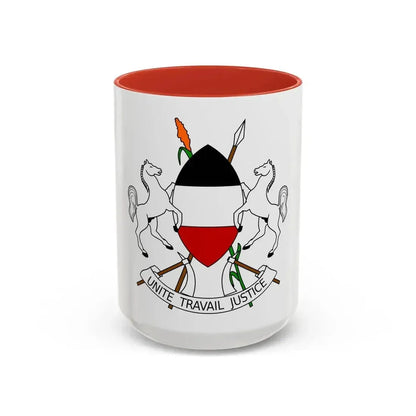 Coat of arms of Upper Volta (1967-1984) - Accent Coffee Mug 15oz Red - Go Mug Yourself