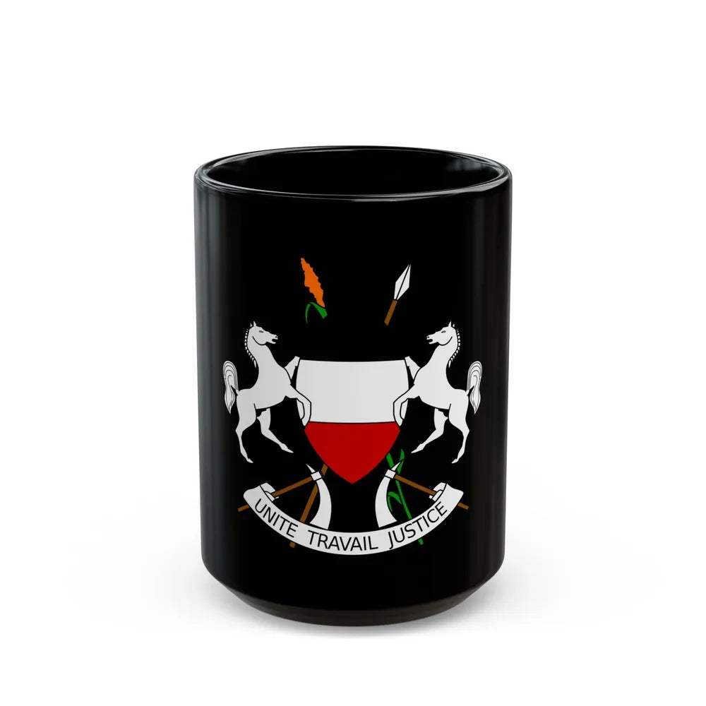 Coat of arms of Upper Volta (1967-1984) - Black Coffee Mug-15oz-Go Mug Yourself