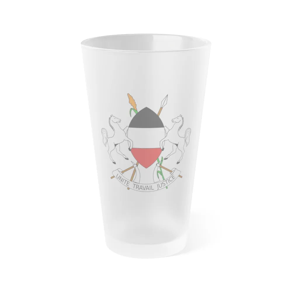 Coat of arms of Upper Volta (1967-1984) - Frosted Pint Glass 16oz-16oz-Frosted-Go Mug Yourself