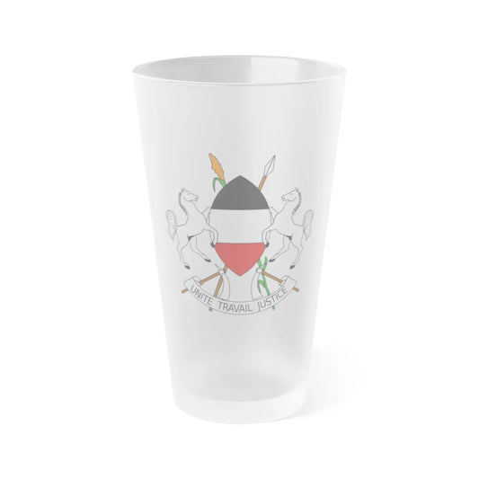 Coat of arms of Upper Volta (1967-1984) - Frosted Pint Glass 16oz-16oz-Frosted-Go Mug Yourself