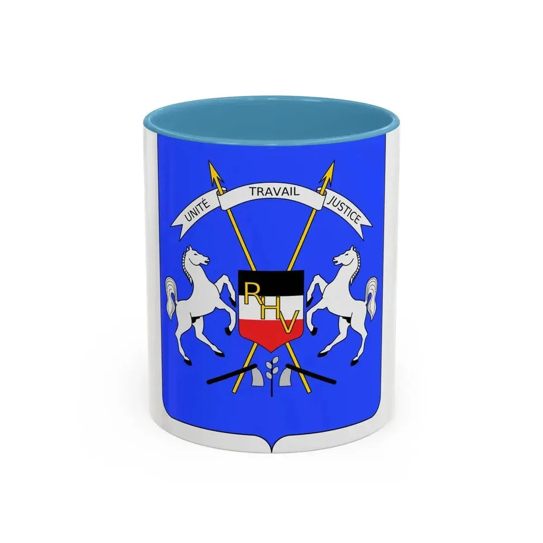 Coat of arms of Upper Volta - Accent Coffee Mug 11oz Light Blue - Go Mug Yourself