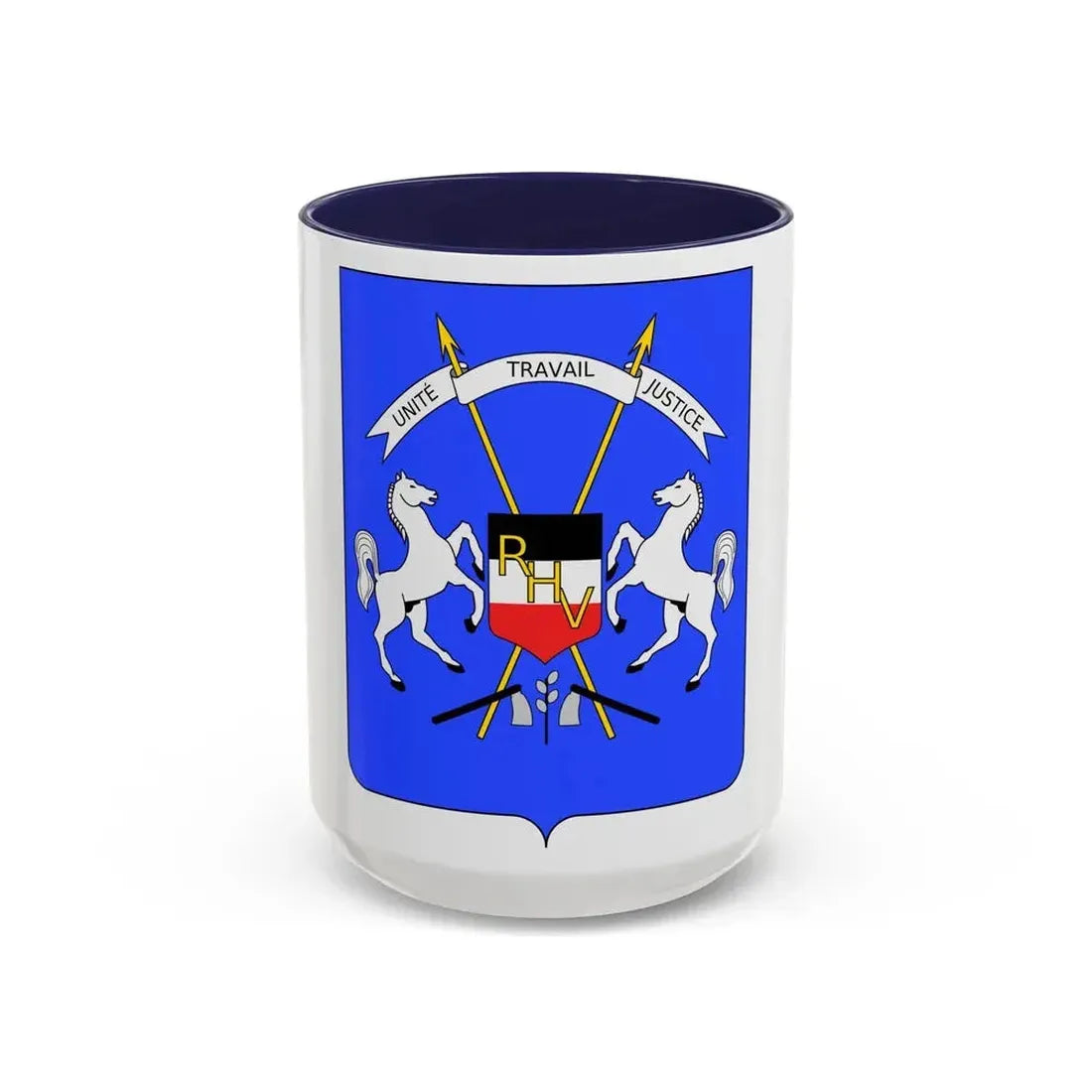 Coat of arms of Upper Volta - Accent Coffee Mug 15oz Navy - Go Mug Yourself