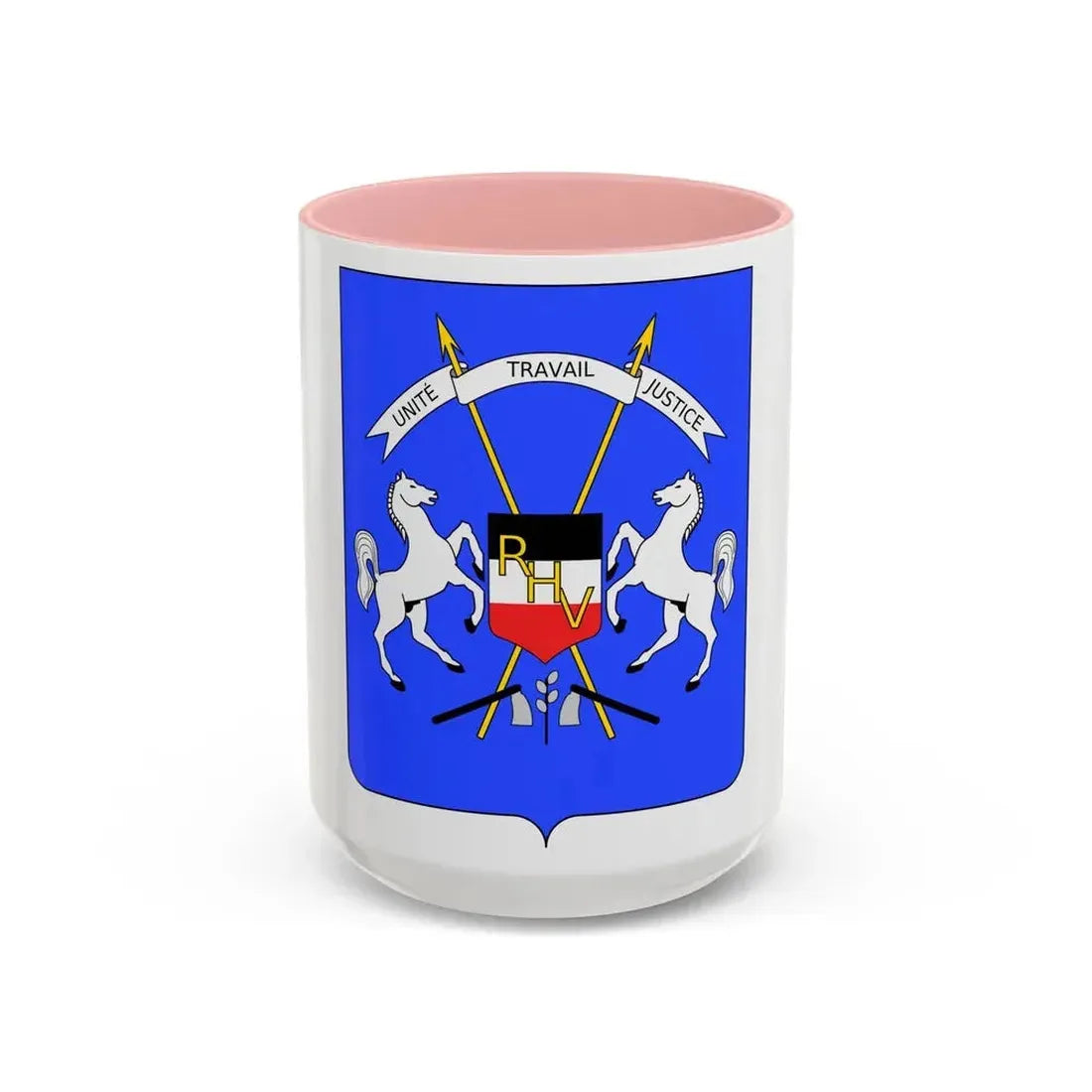 Coat of arms of Upper Volta - Accent Coffee Mug 15oz Pink - Go Mug Yourself