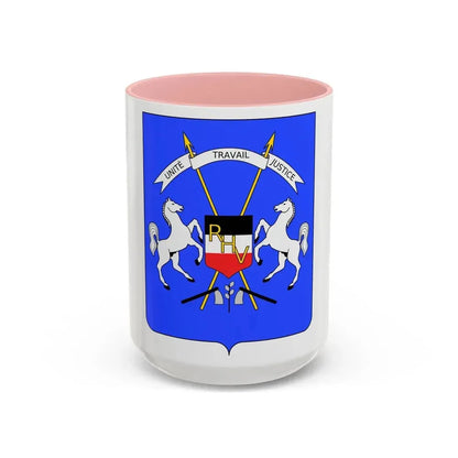 Coat of arms of Upper Volta - Accent Coffee Mug 15oz Pink - Go Mug Yourself