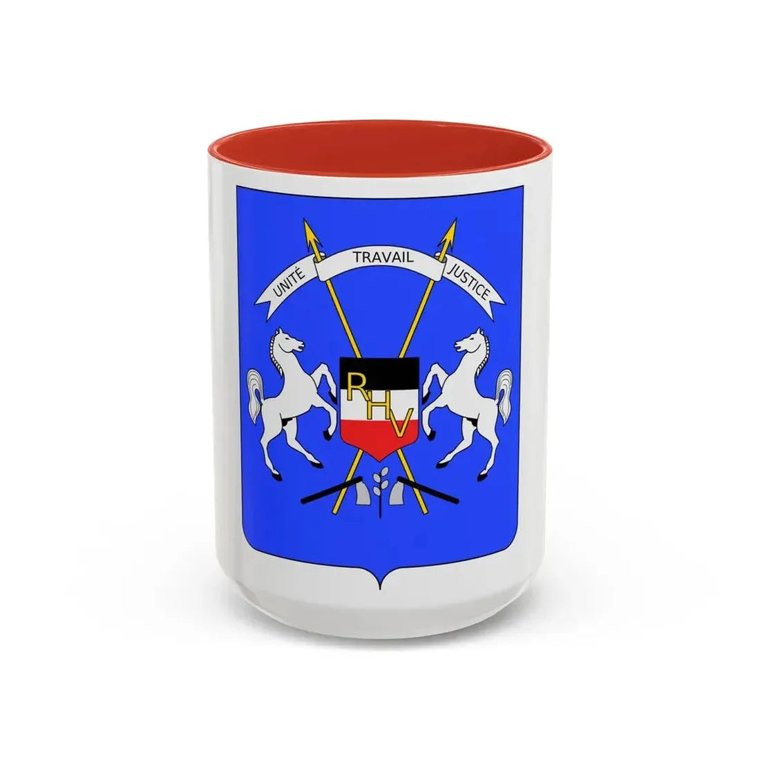 Coat of arms of Upper Volta - Accent Coffee Mug 15oz Red - Go Mug Yourself