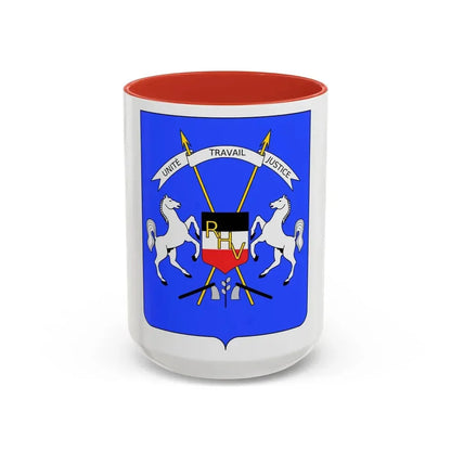 Coat of arms of Upper Volta - Accent Coffee Mug 15oz Red - Go Mug Yourself