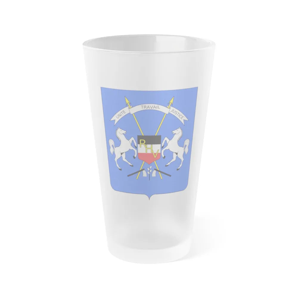 Coat of arms of Upper Volta - Frosted Pint Glass 16oz-Go Mug Yourself