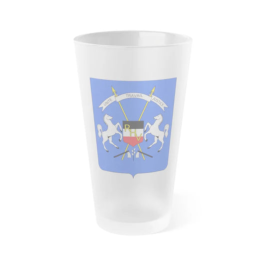 Coat of arms of Upper Volta - Frosted Pint Glass 16oz-Go Mug Yourself