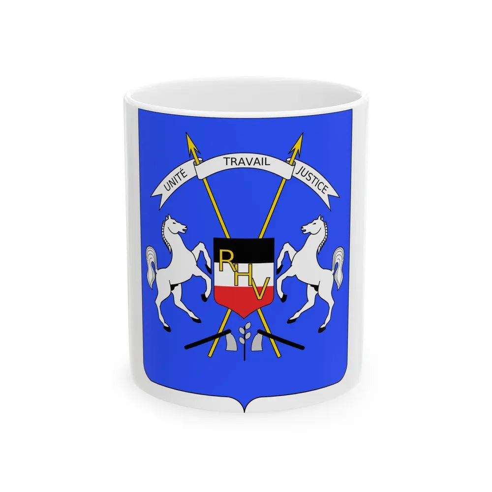 Coat of arms of Upper Volta - White Coffee Mug-11oz-Go Mug Yourself