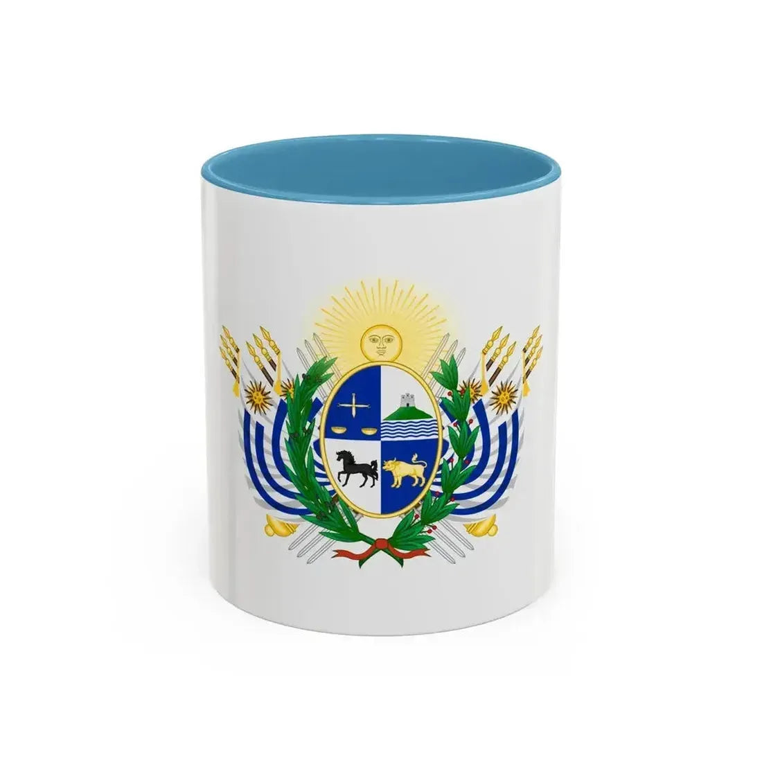 Coat of arms of Uruguay (1829-1908) - Accent Coffee Mug 11oz Light Blue - Go Mug Yourself