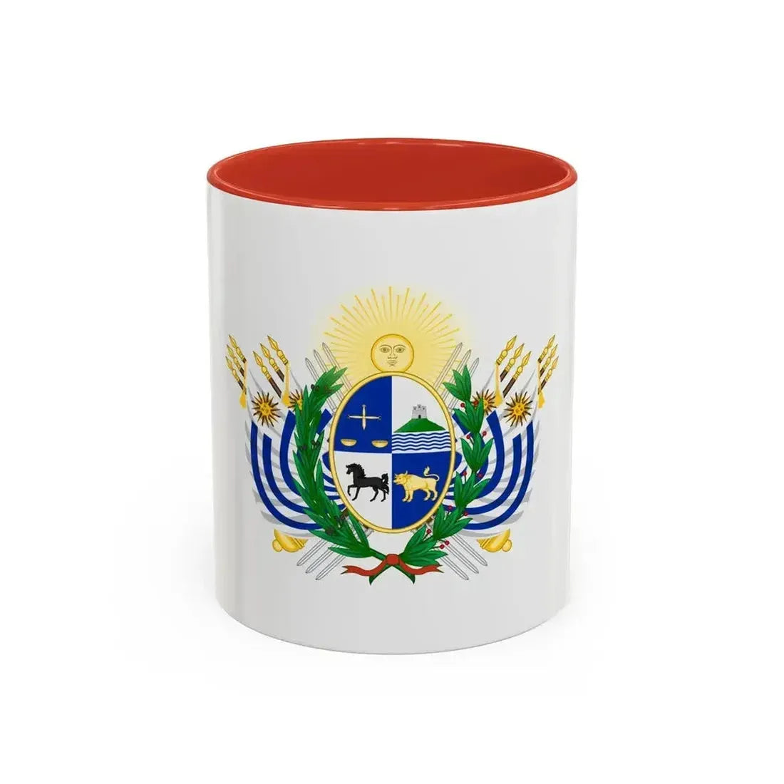 Coat of arms of Uruguay (1829-1908) - Accent Coffee Mug 11oz Red - Go Mug Yourself