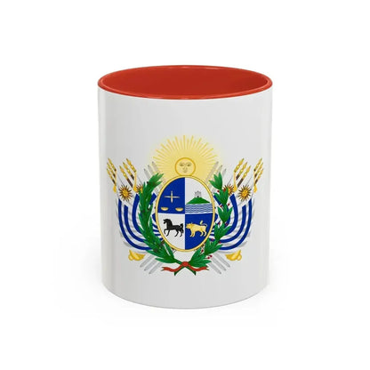 Coat of arms of Uruguay (1829-1908) - Accent Coffee Mug 11oz Red - Go Mug Yourself