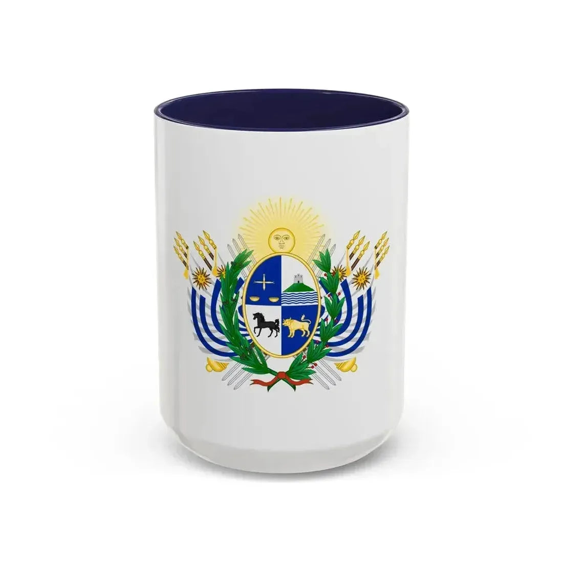 Coat of arms of Uruguay (1829-1908) - Accent Coffee Mug 15oz Navy - Go Mug Yourself
