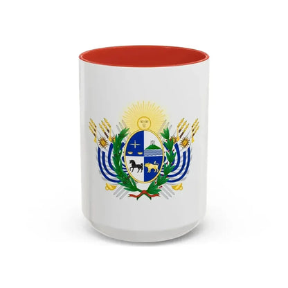 Coat of arms of Uruguay (1829-1908) - Accent Coffee Mug 15oz Red - Go Mug Yourself