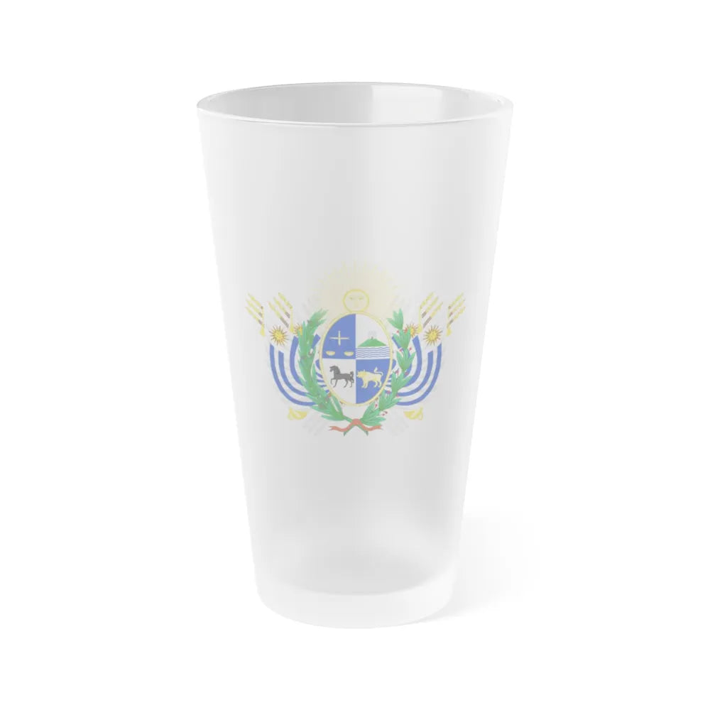 Coat of arms of Uruguay (1829-1908) - Frosted Pint Glass 16oz-Go Mug Yourself