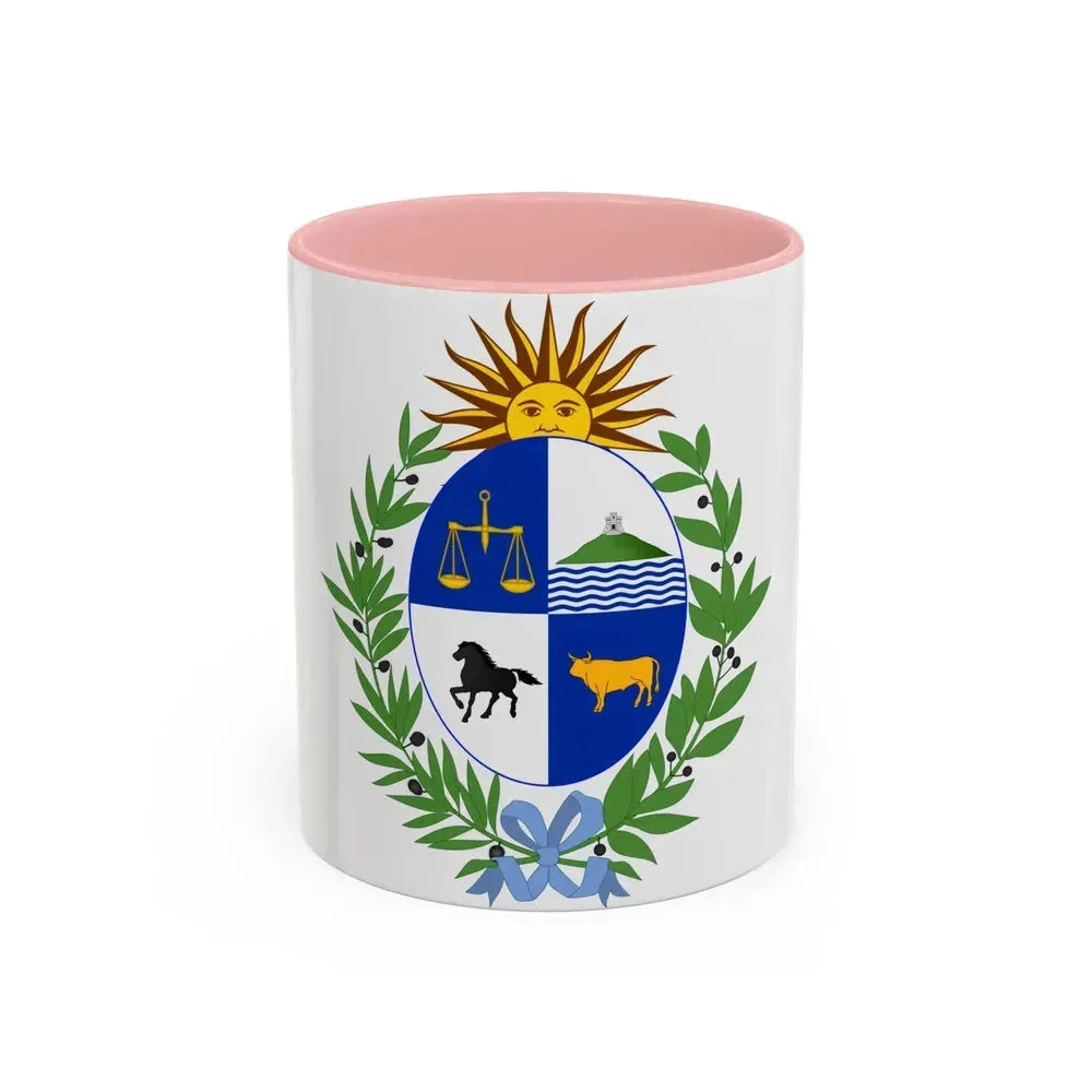 Coat of arms of Uruguay - Accent Coffee Mug 11oz Pink - Go Mug Yourself