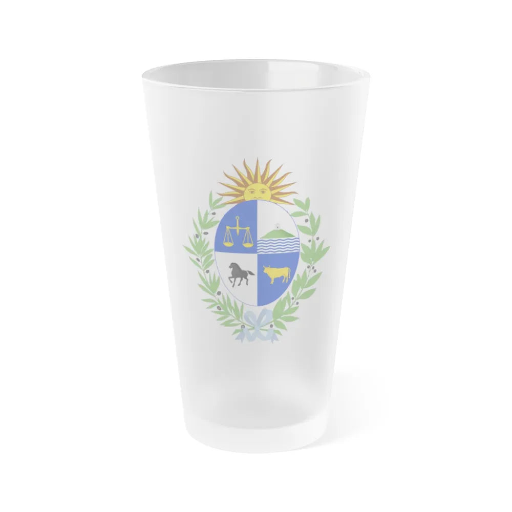 Coat of arms of Uruguay - Frosted Pint Glass 16oz-16oz-Frosted-Go Mug Yourself