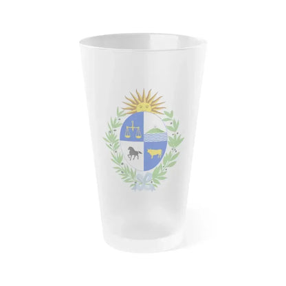 Coat of arms of Uruguay - Frosted Pint Glass 16oz 16oz Frosted - Go Mug Yourself
