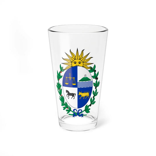 Coat of arms of Uruguay Sun of May variant (Uruguay) (Coat of Arms) Pint Glass 16oz 16oz - Go Mug Yourself