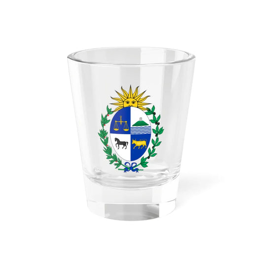 Coat of arms of Uruguay Sun of May variant (Uruguay) (Coat of Arms) Shot Glass 1.5oz 1.5oz - Go Mug Yourself