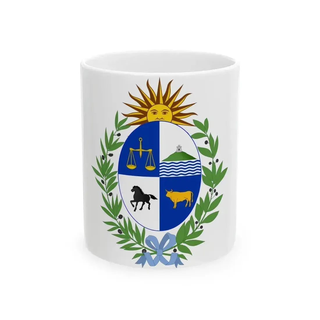 Coat of arms of Uruguay - White Coffee Mug 11oz - Go Mug Yourself