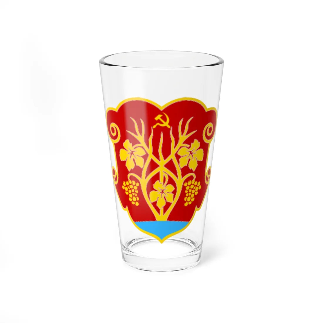 Coat of arms of Uzhhorod Soviet (Ukraine) (Coat of Arms) Pint Glass 16oz 16oz - Go Mug Yourself