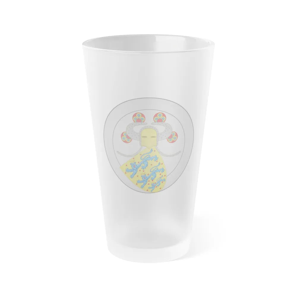 Coat of arms of Valdemar IV of Denmark - Frosted Pint Glass 16oz-16oz-Frosted-Go Mug Yourself