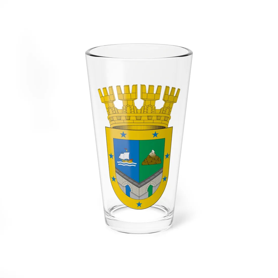 Coat of arms of Valparaiso Region Chile (Chile) (Coat of Arms) Pint Glass 16oz 16oz - Go Mug Yourself