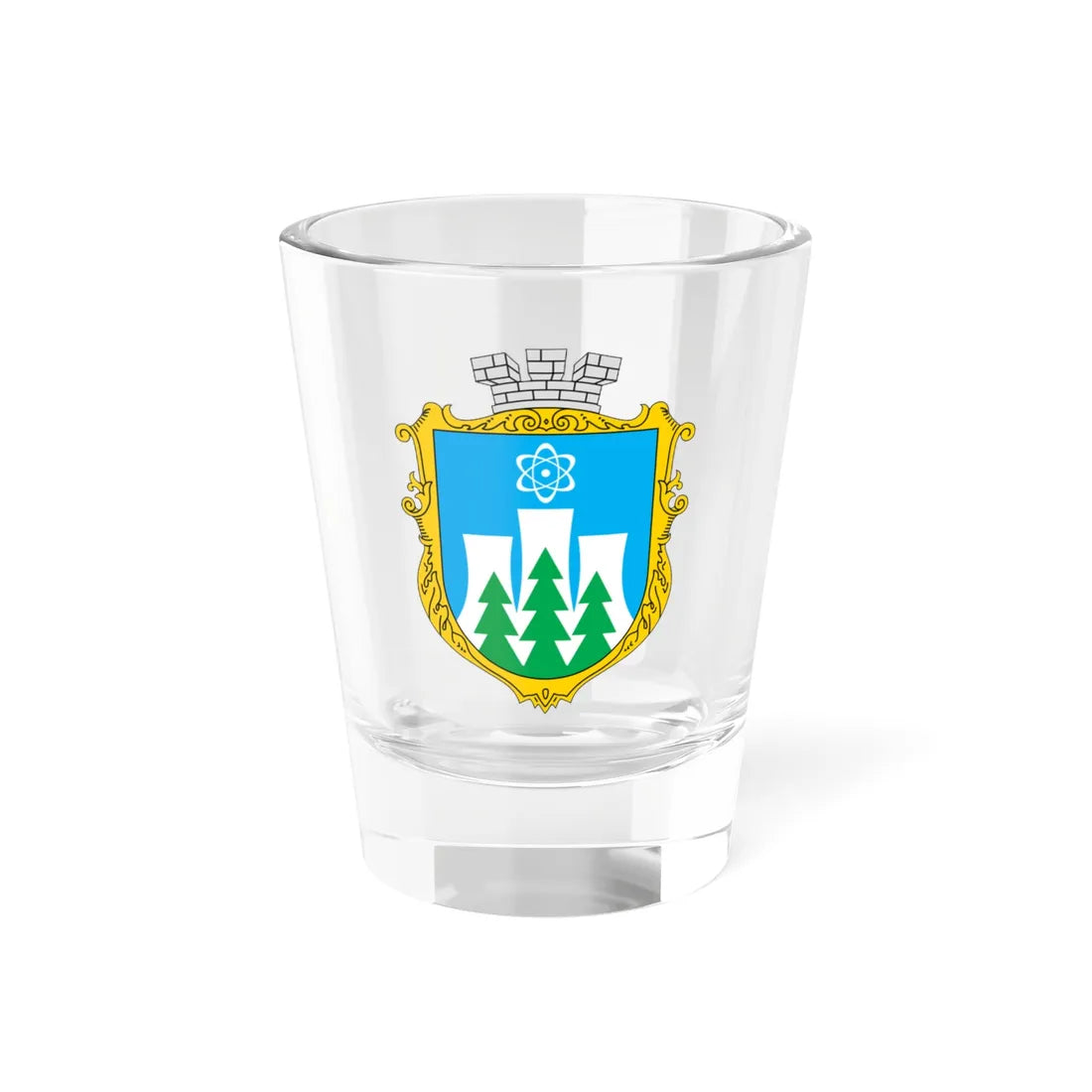 Coat of arms of Varash (Ukraine) (Coat of Arms) Shot Glass 1.5oz 1.5oz - Go Mug Yourself