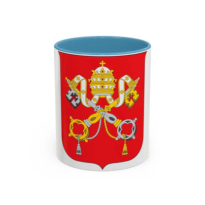 Coat of arms of Vatican City State - Accent Coffee Mug 11oz Light Blue - Go Mug Yourself