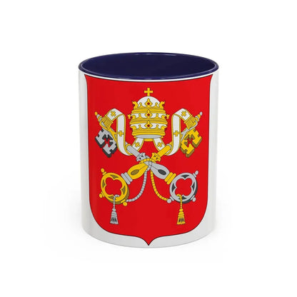 Coat of arms of Vatican City State - Accent Coffee Mug 11oz Navy - Go Mug Yourself