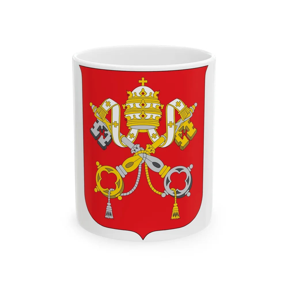 Coat of arms of Vatican City State - White Coffee Mug-11oz-Go Mug Yourself