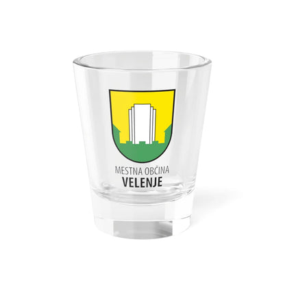 Coat of arms of Velenje with lettering (Slovenia) (Coat of Arms) Shot Glass 1.5oz 1.5oz - Go Mug Yourself