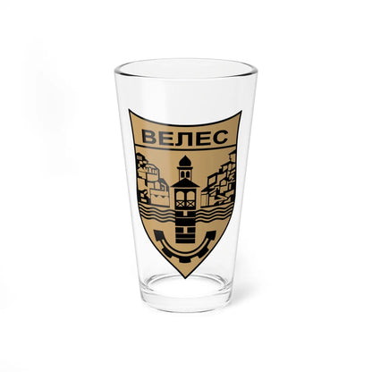 Coat of arms of Veles Municipality (North Macedonia) (Coat of Arms) Pint Glass 16oz 16oz - Go Mug Yourself