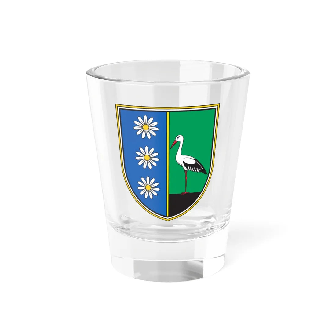 Coat of arms of Velika Polana (Slovenia) (Coat of Arms) Shot Glass 1.5oz 1.5oz - Go Mug Yourself