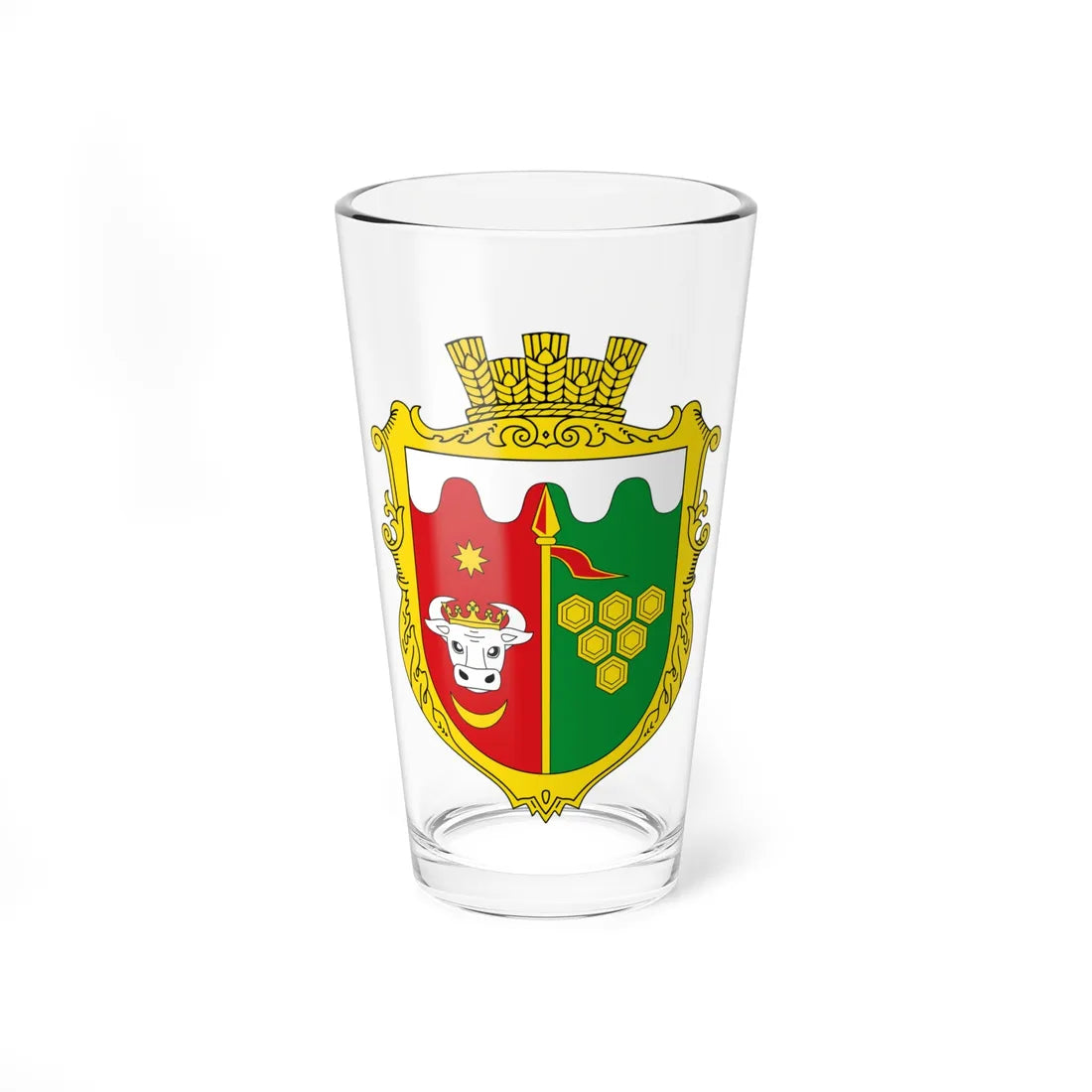 Coat of arms of Velyka Vyska (Ukraine) (Coat of Arms) Pint Glass 16oz 16oz - Go Mug Yourself