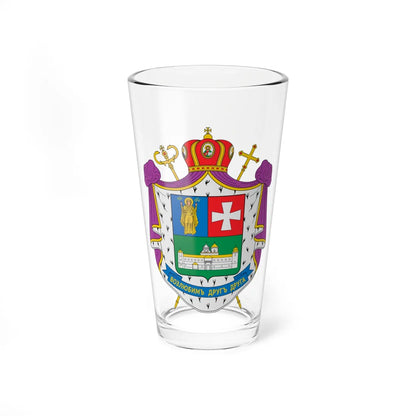 Coat of arms of Venedykt Aleksiychuk (Ukraine) (Coat of Arms) Pint Glass 16oz 16oz - Go Mug Yourself