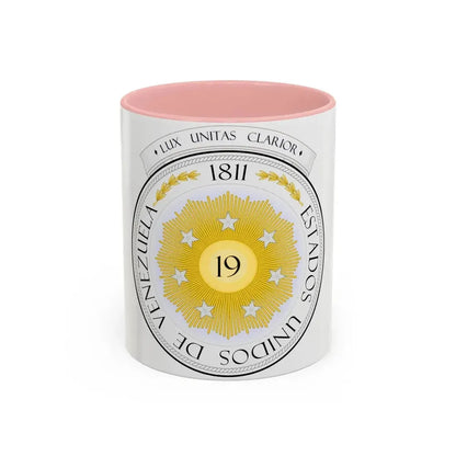 Coat of arms of Venezuela (1810) - Accent Coffee Mug 11oz Pink - Go Mug Yourself