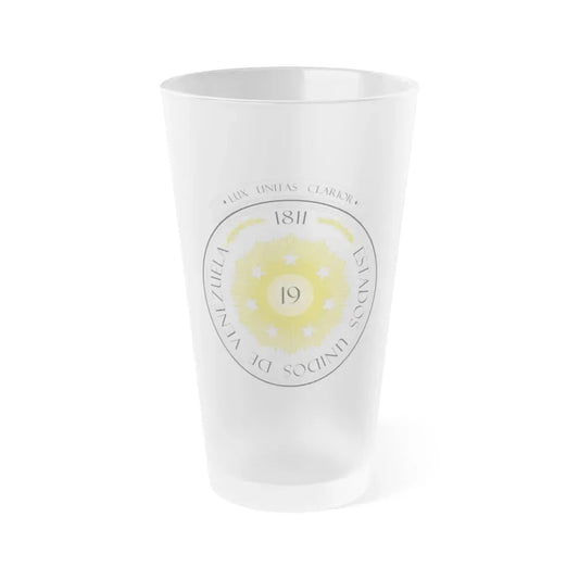 Coat of arms of Venezuela (1810) - Frosted Pint Glass 16oz Default Title - Go Mug Yourself