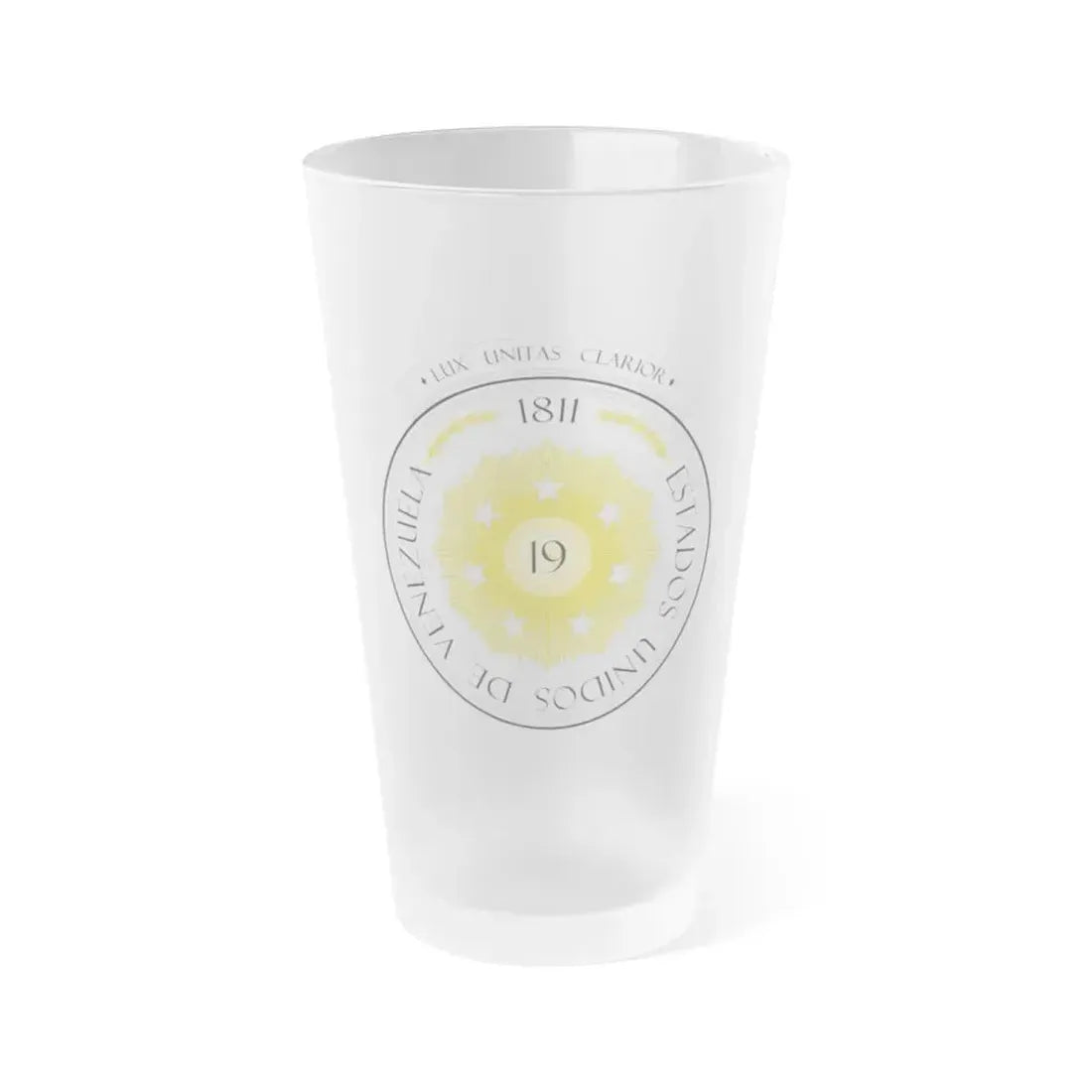Coat of arms of Venezuela (1810) - Frosted Pint Glass 16oz Default Title - Go Mug Yourself